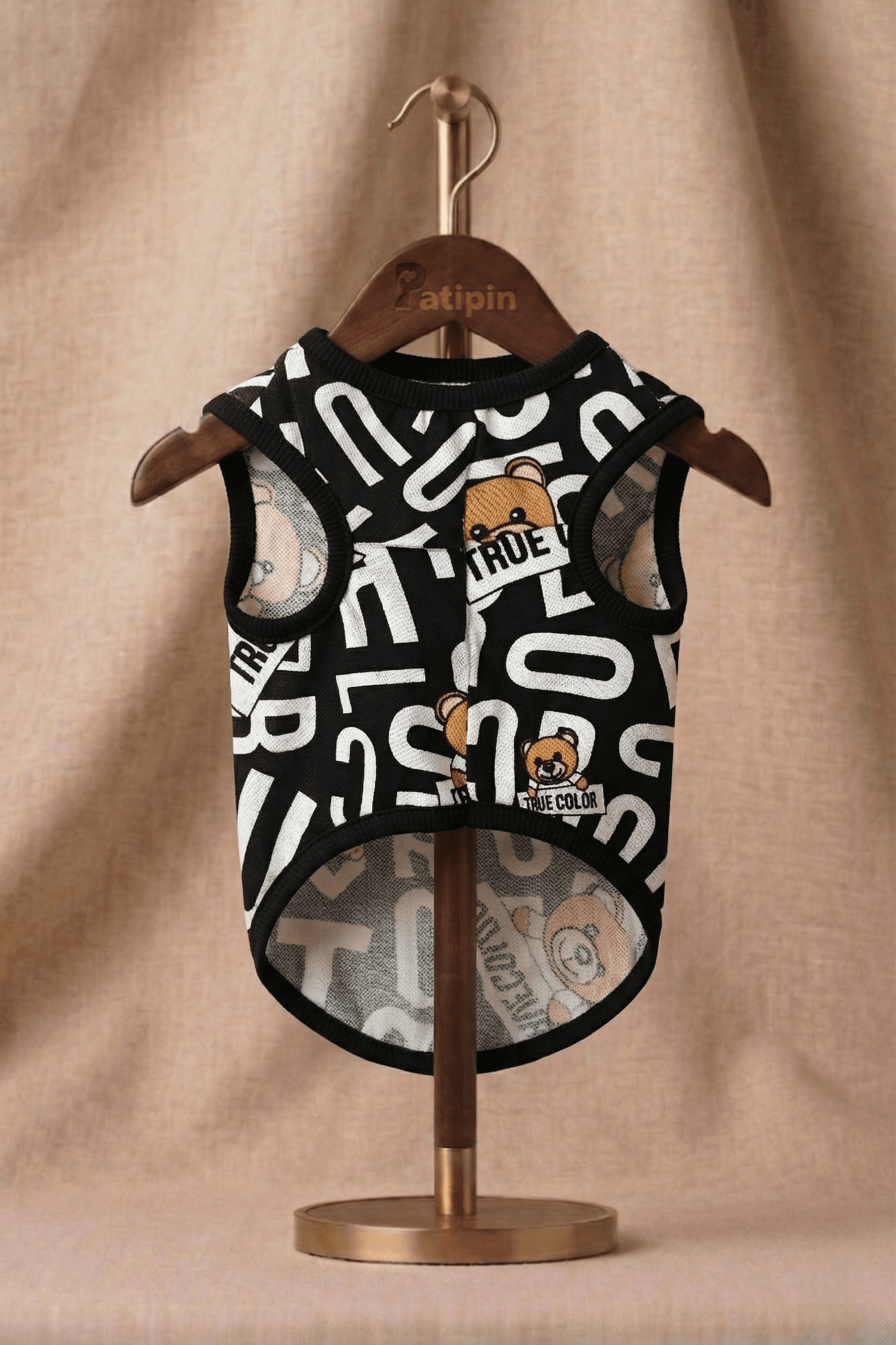 Siyah Beyaz Ayıcık Temalı Evcil Hayvan Atleti - Görsel 2